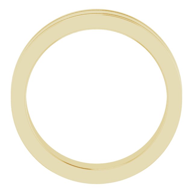 14K Yellow 5 mm Flat Comfort-Fit Band with Milgrain Size 10