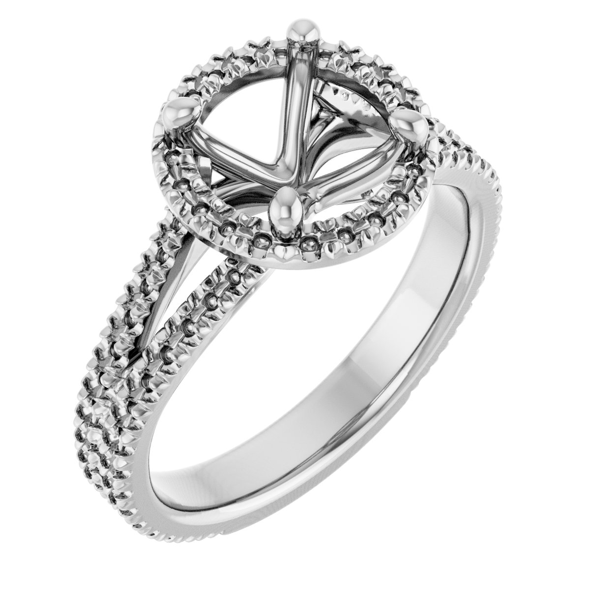 French-Set Halo-Style Engagement Ring or Band