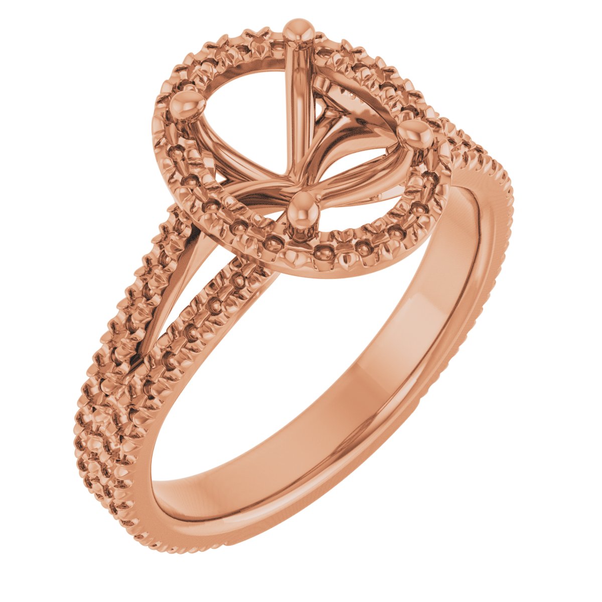 French-Set Halo-Style Engagement Ring or Band