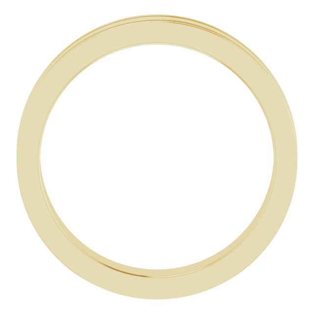 14K Yellow 4 mm Flat Comfort-Fit Band with Milgrain Size 5.5