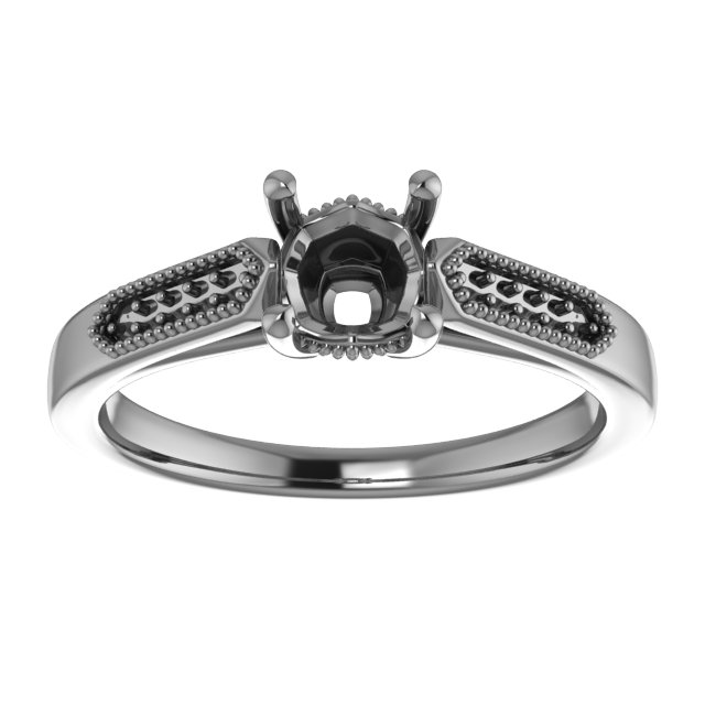 6x4 mm Emerald Engagement Ring Mounting view 3