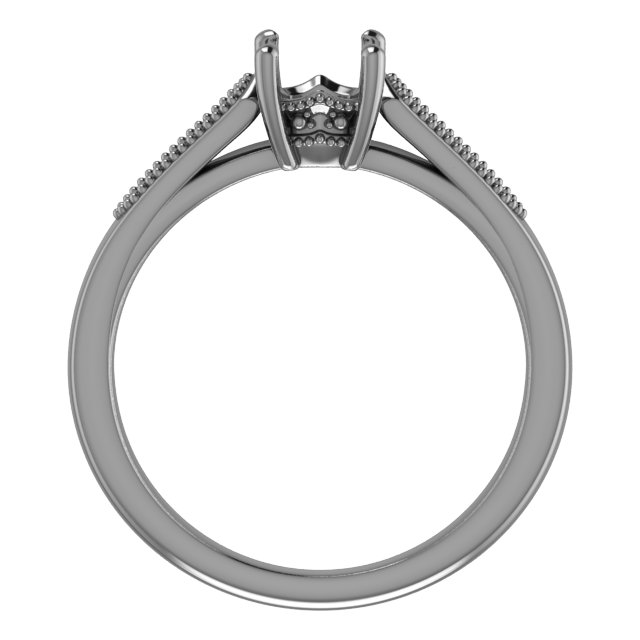 6x4 mm Emerald Engagement Ring Mounting view 2