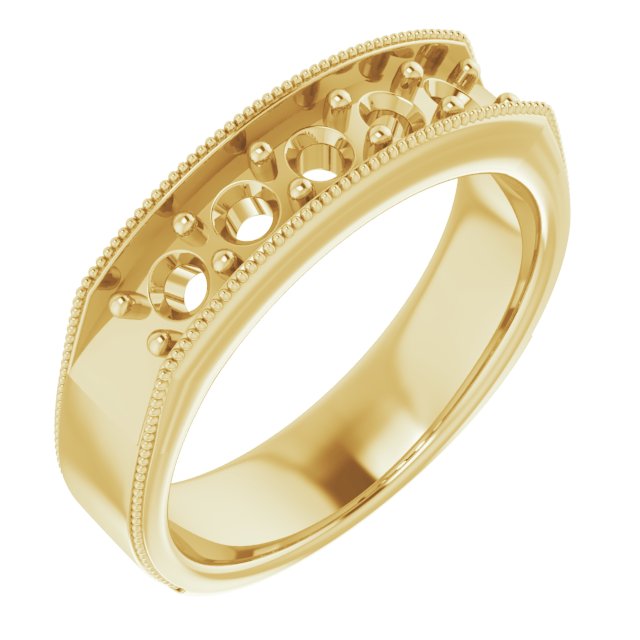 14K Yellow 1 CTW Natural Diamond Milgrain Band