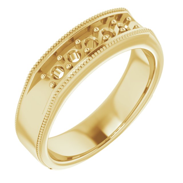 14K Yellow 1/2 CTW Natural Diamond Milgrain Band