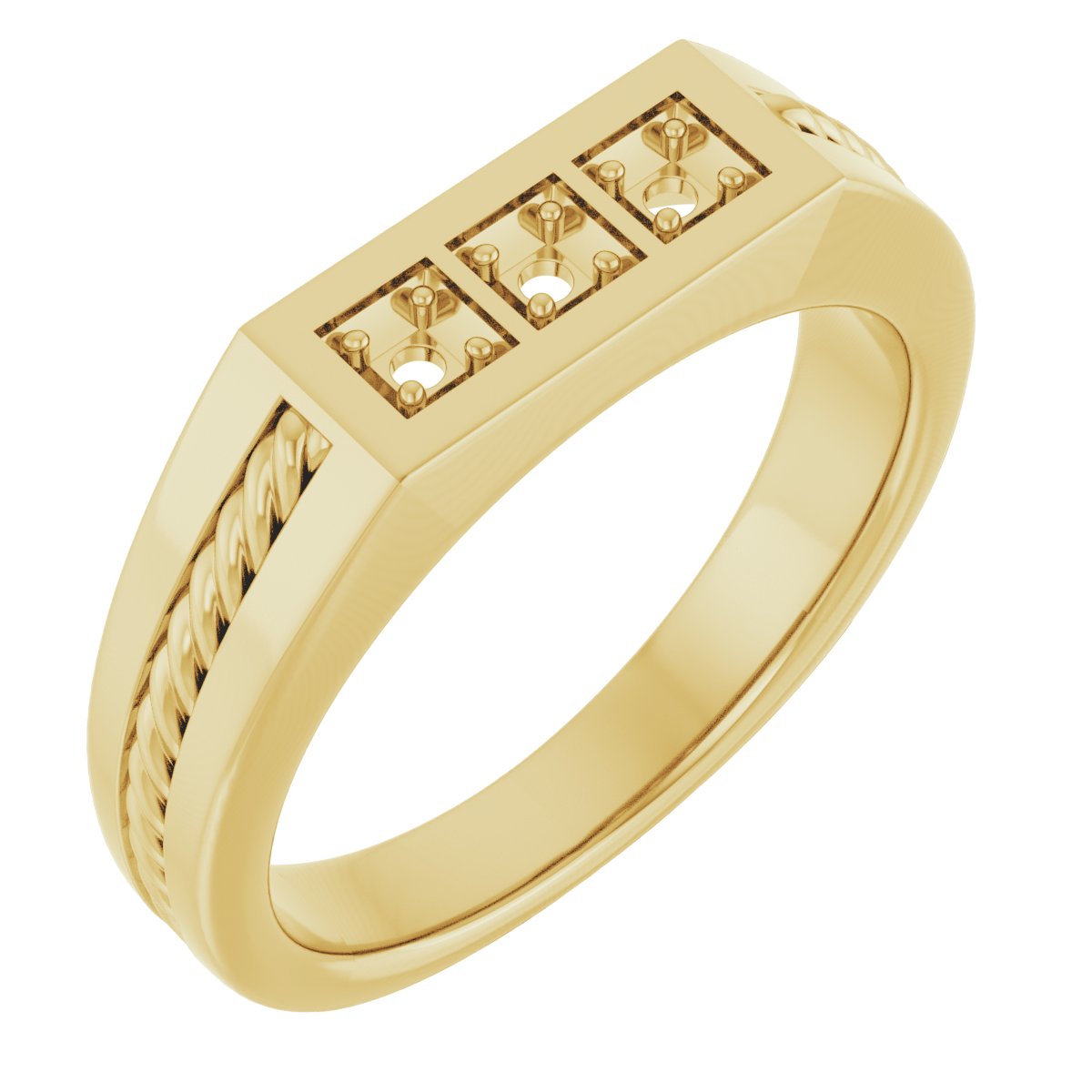 14K Yellow 2.5 mm Round .20 CTW Diamond Mens Ring Ref 15494423