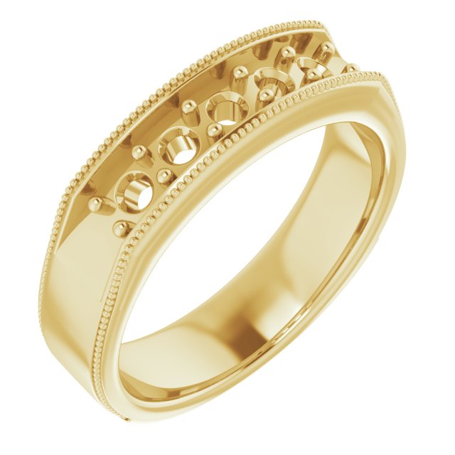 14K Yellow 3/4 CTW Natural Diamond Milgrain Band