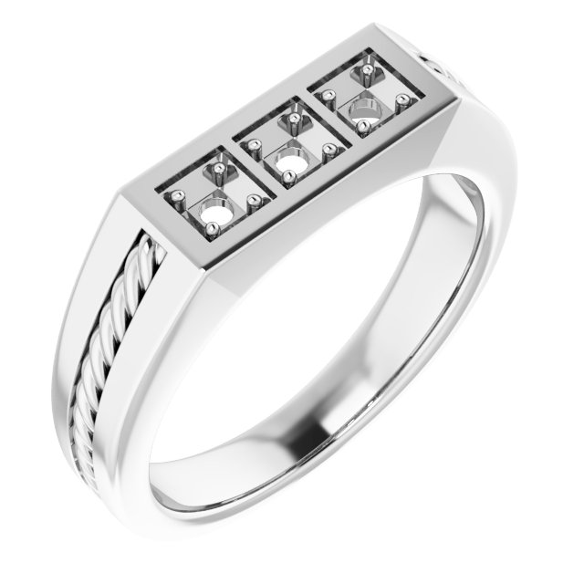 Platinum 3 mm Round .33 CTW Diamond Mens Ring Ref 15494433