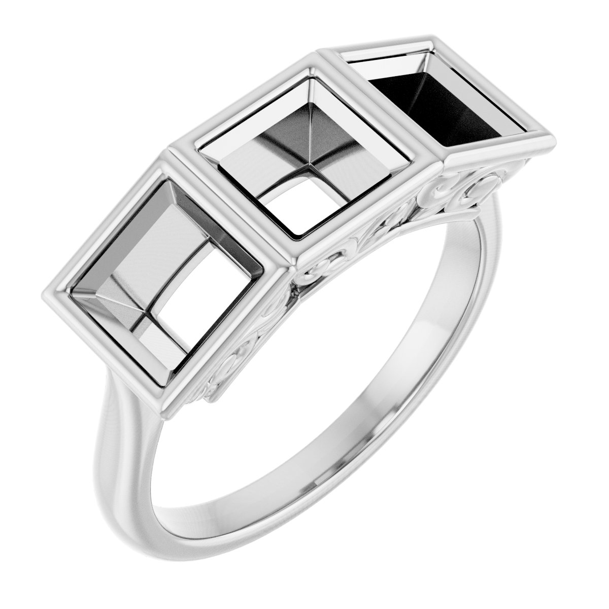 Bezel-Set Three-Stone Anniversary Band
