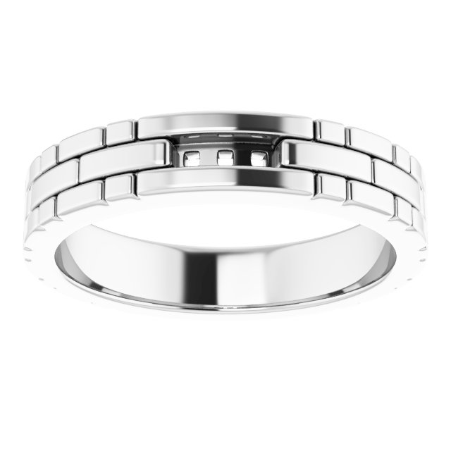 5x3 mm Emerald Men's Band Mounting view 3