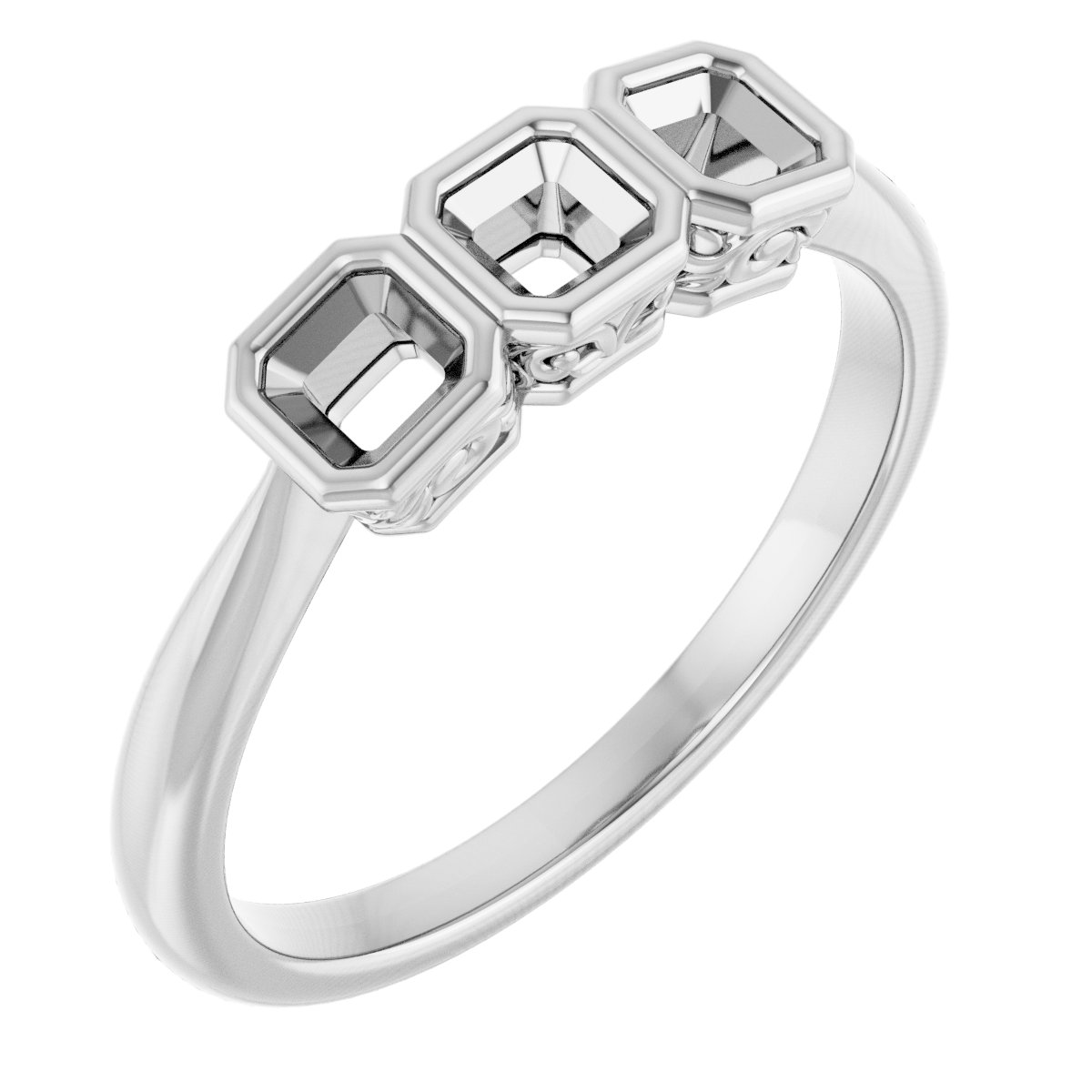 Bezel-Set Three-Stone Anniversary Band