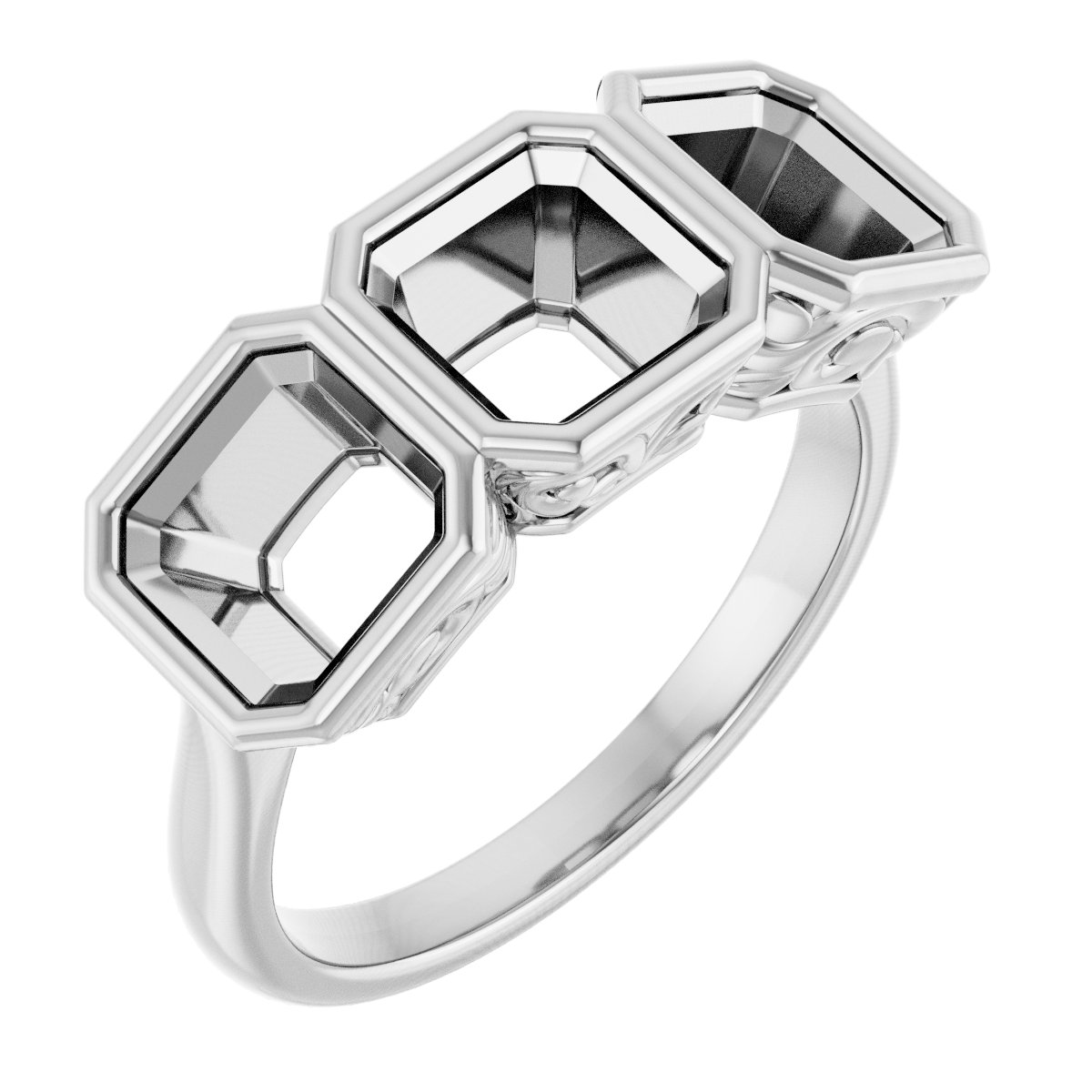 Bezel-Set Three-Stone Anniversary Band