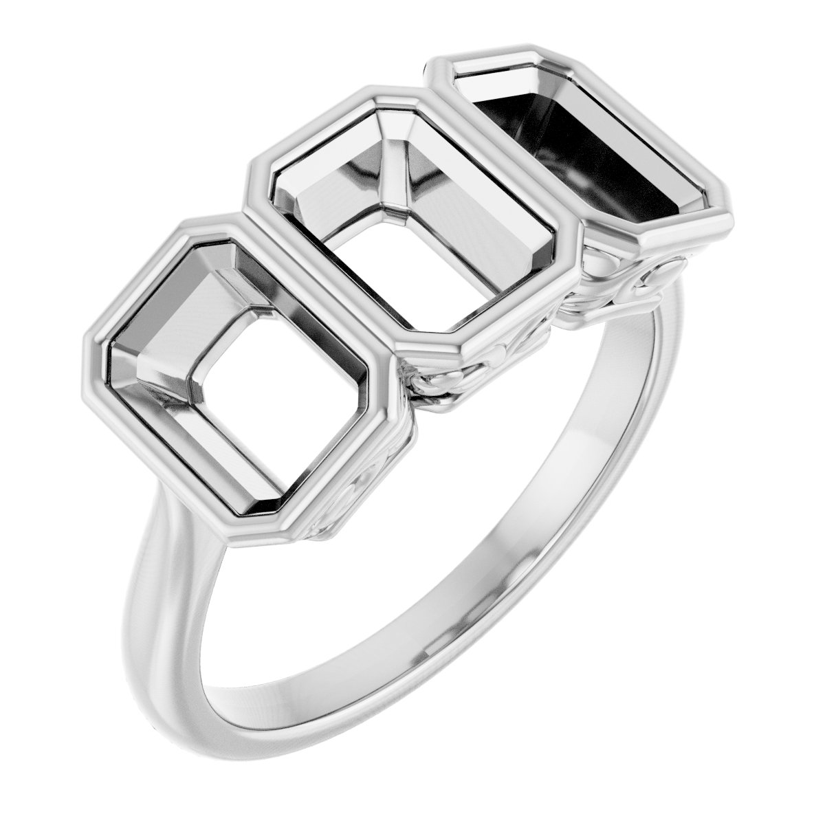 Bezel-Set Three-Stone Anniversary Band