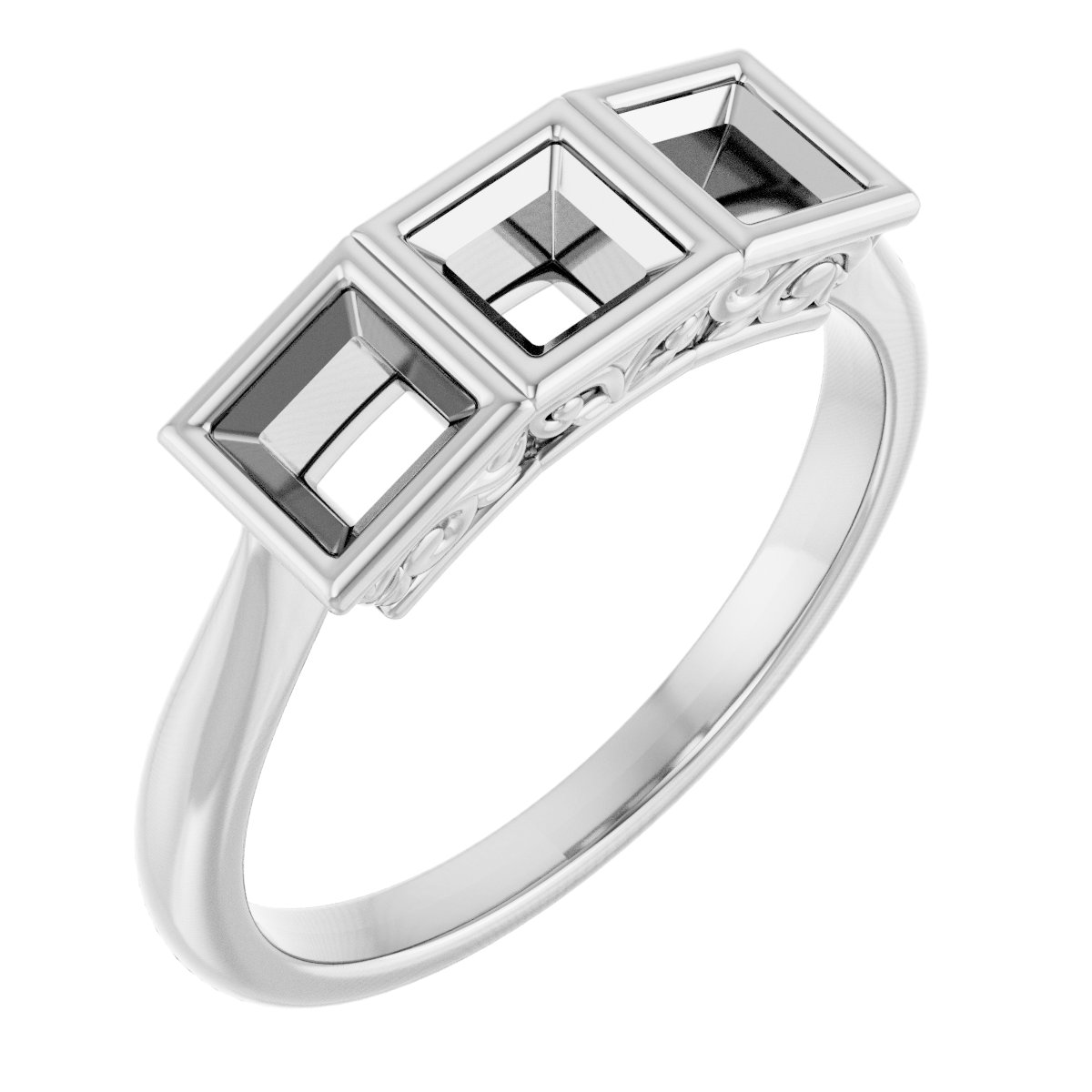Bezel-Set Three-Stone Anniversary Band