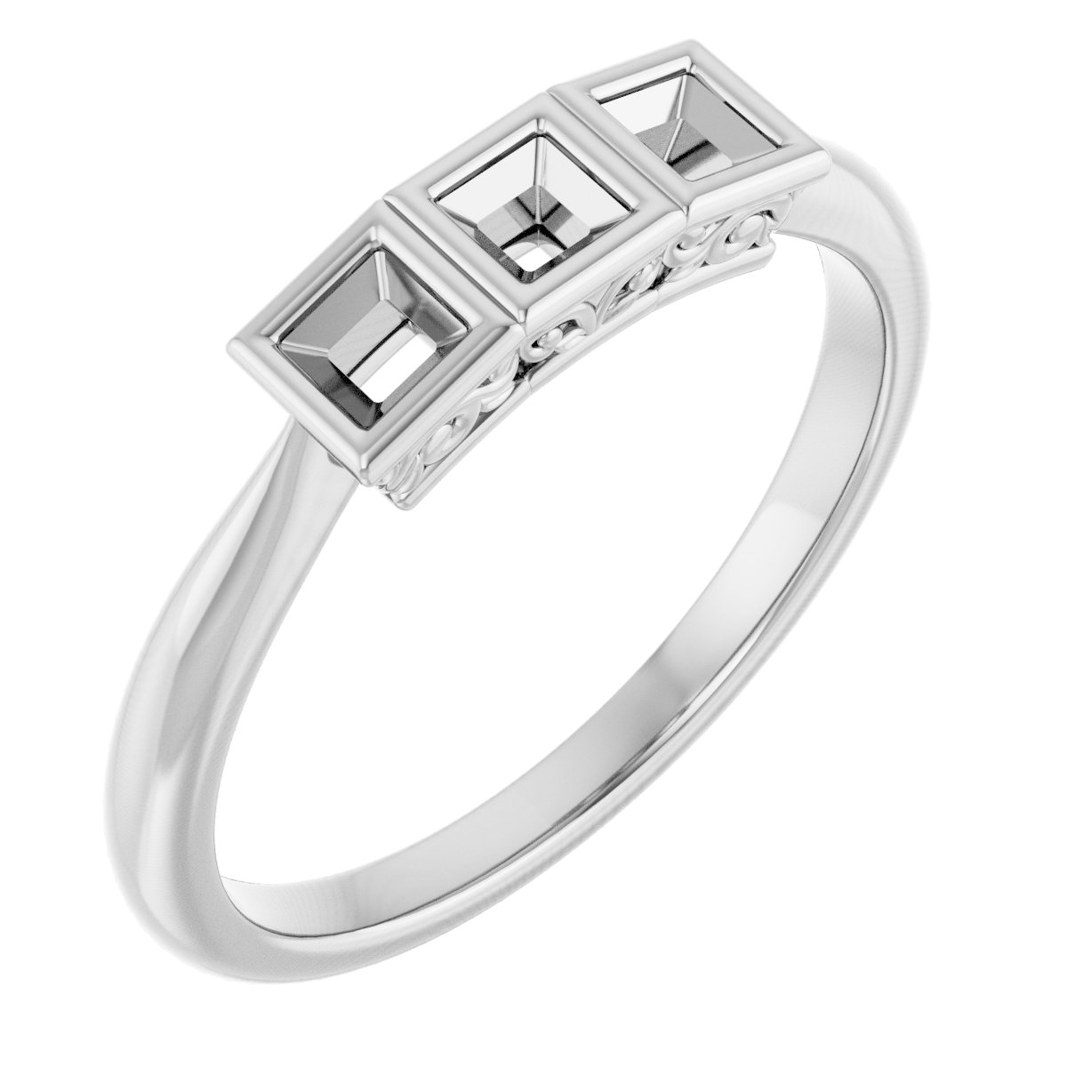 Bezel-Set Three-Stone Anniversary Band