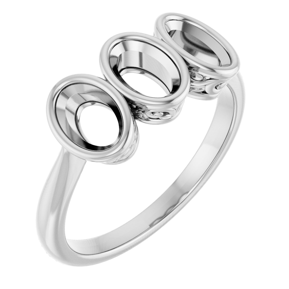 Bezel-Set Three-Stone Anniversary Band
