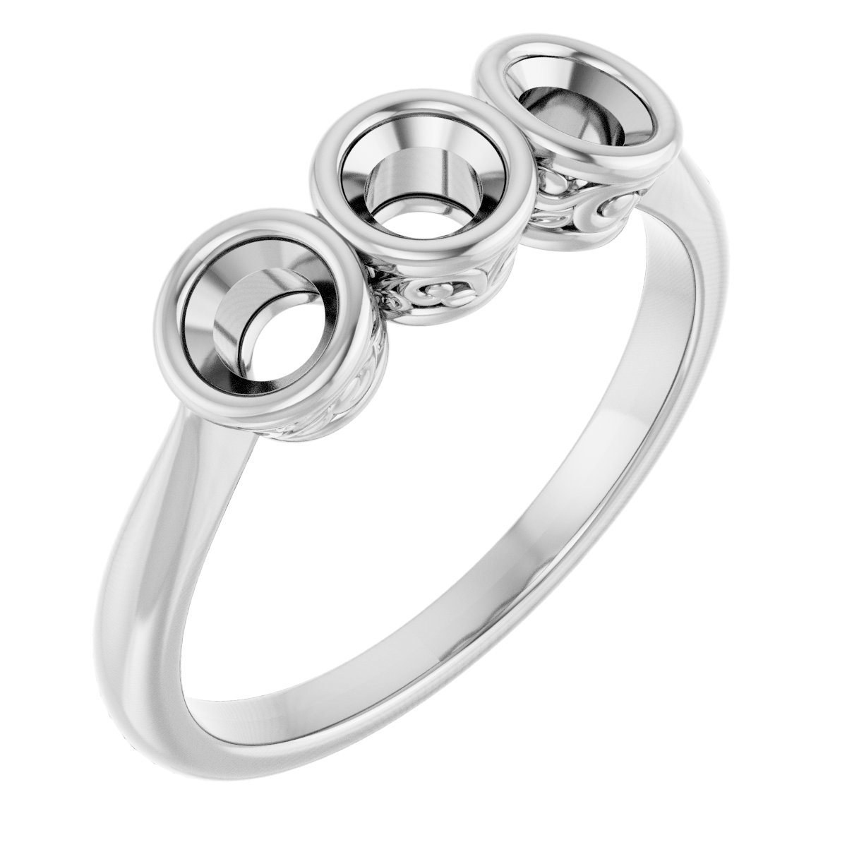 Bezel-Set Three-Stone Anniversary Band