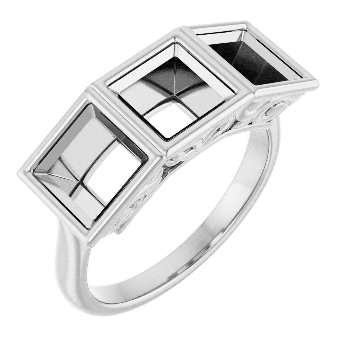 Bezel-Set Three-Stone Anniversary Band