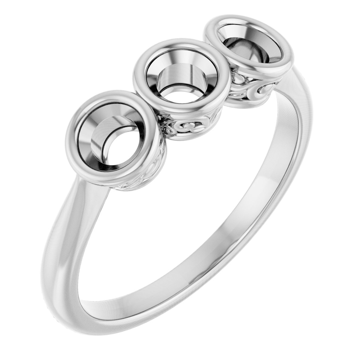 Bezel-Set Three-Stone Anniversary Band