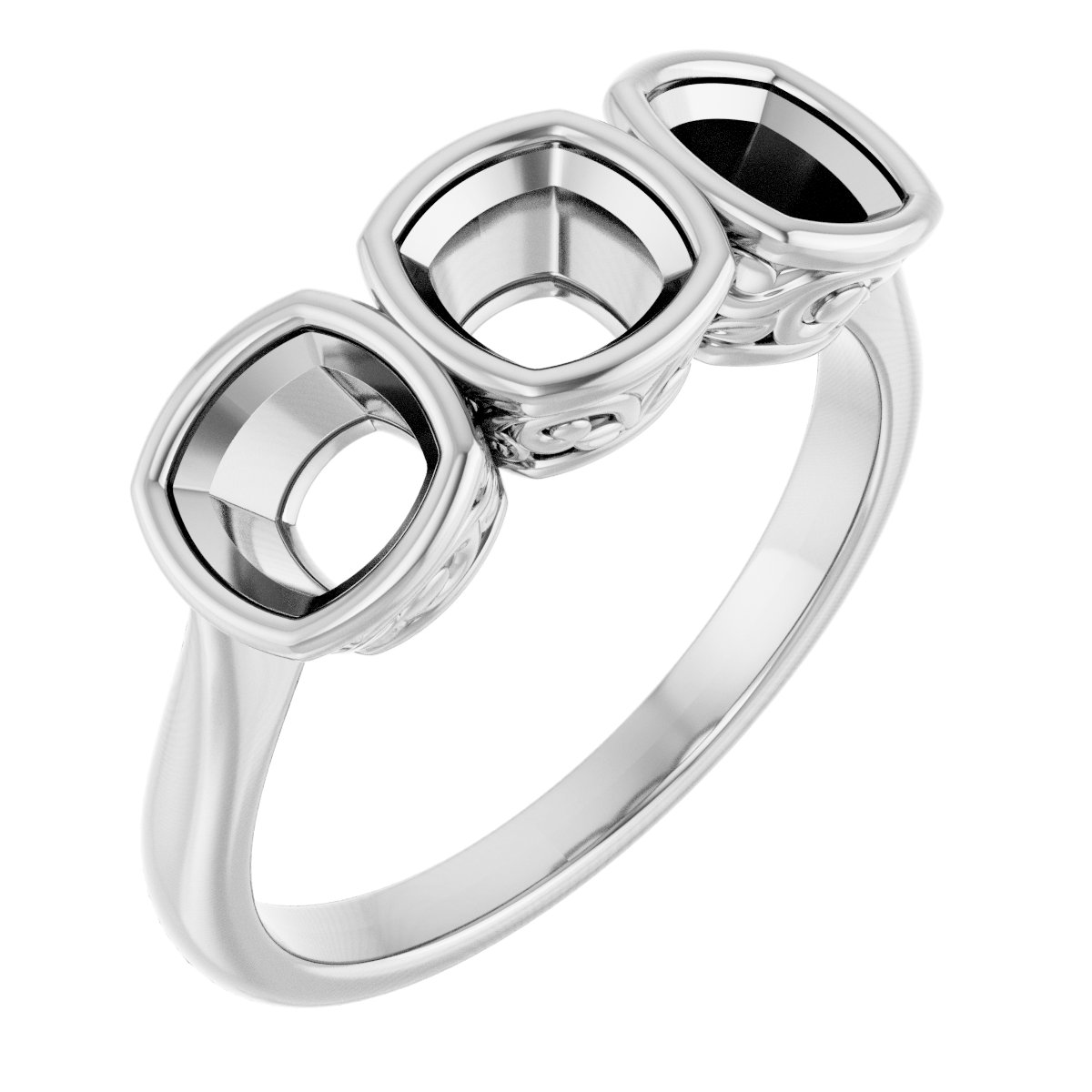Bezel-Set Three-Stone Anniversary Band