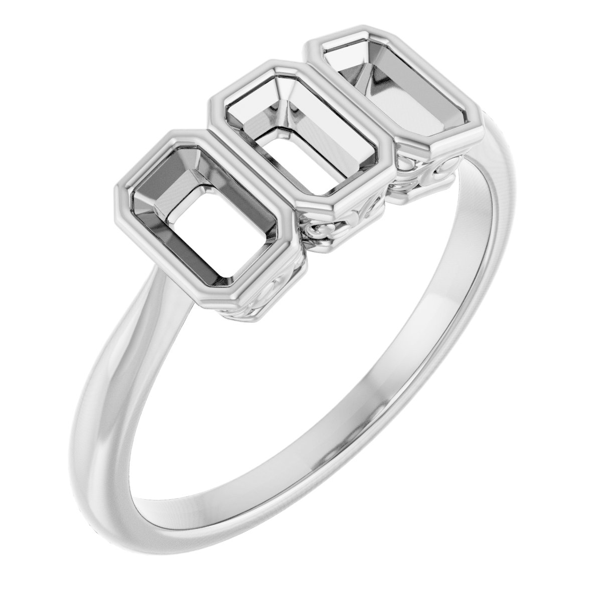Bezel-Set Three-Stone Anniversary Band