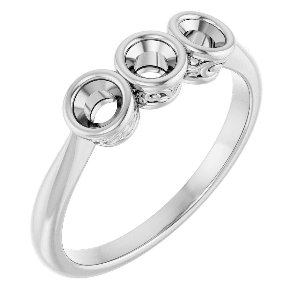 Bezel-Set Three-Stone Anniversary Band