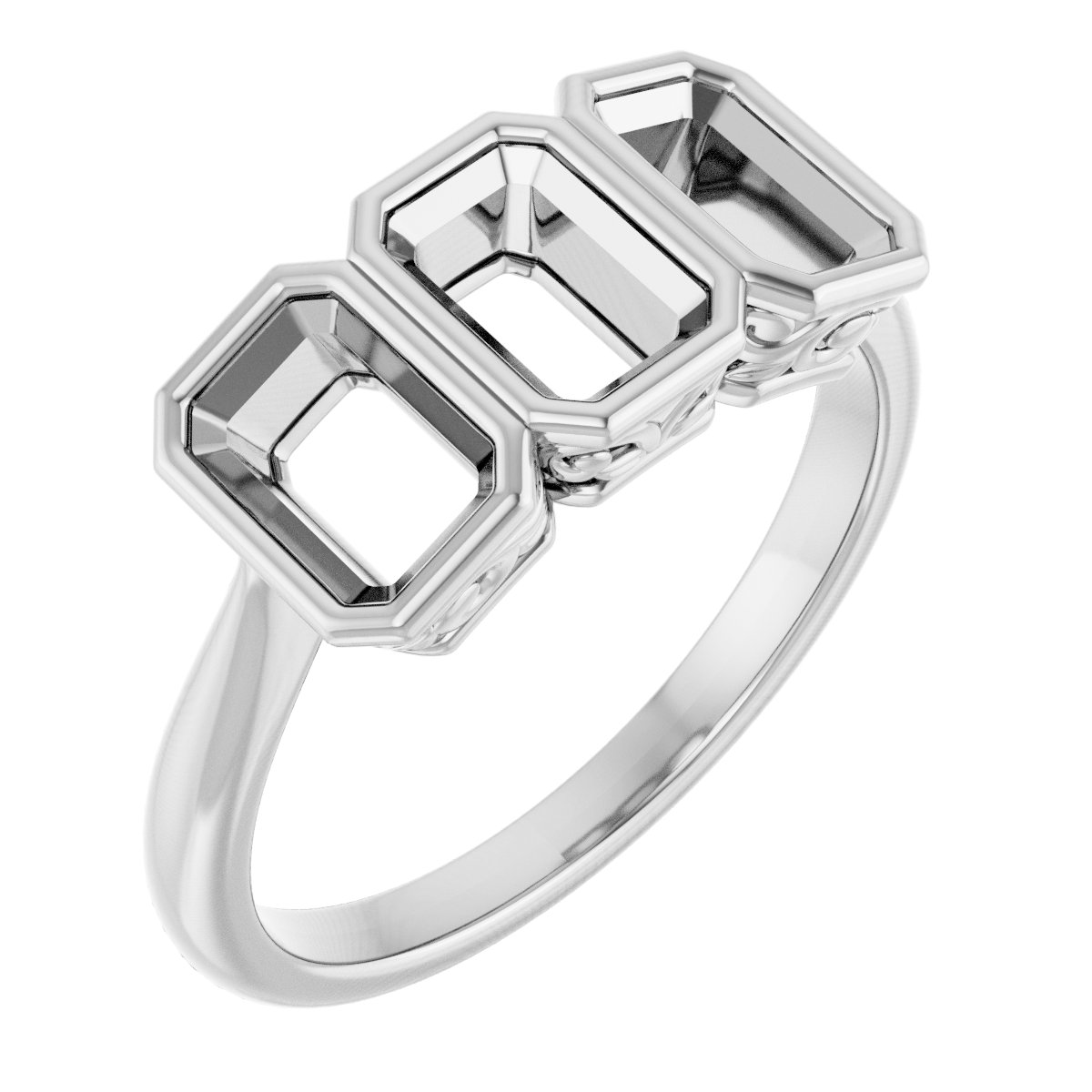 Bezel-Set Three-Stone Anniversary Band