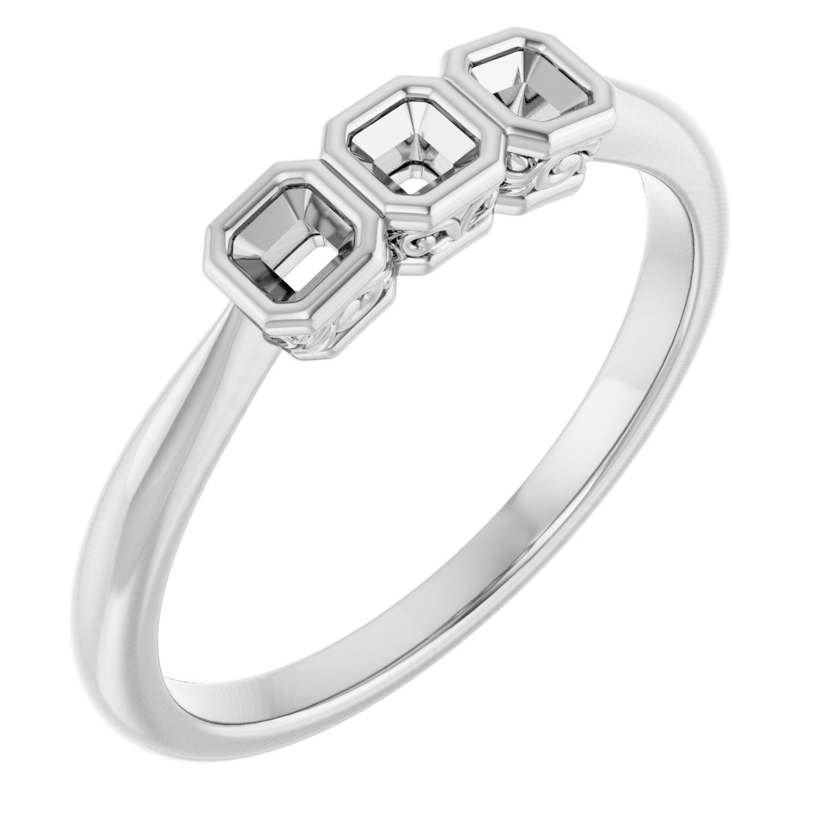 Bezel-Set Three-Stone Anniversary Band