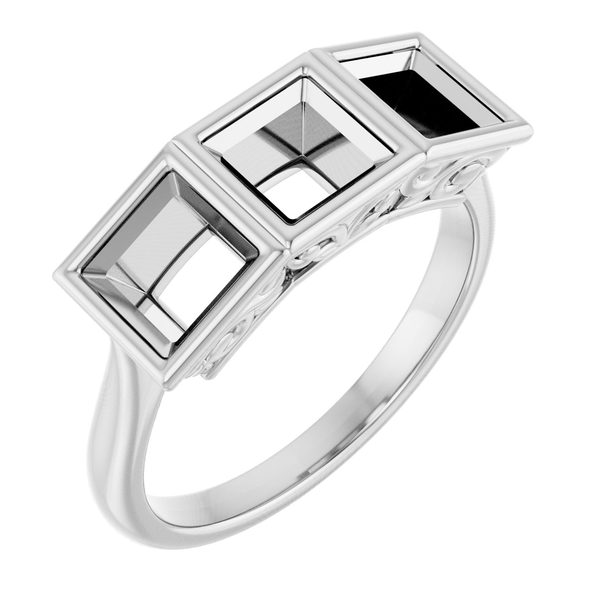 Bezel-Set Three-Stone Anniversary Band