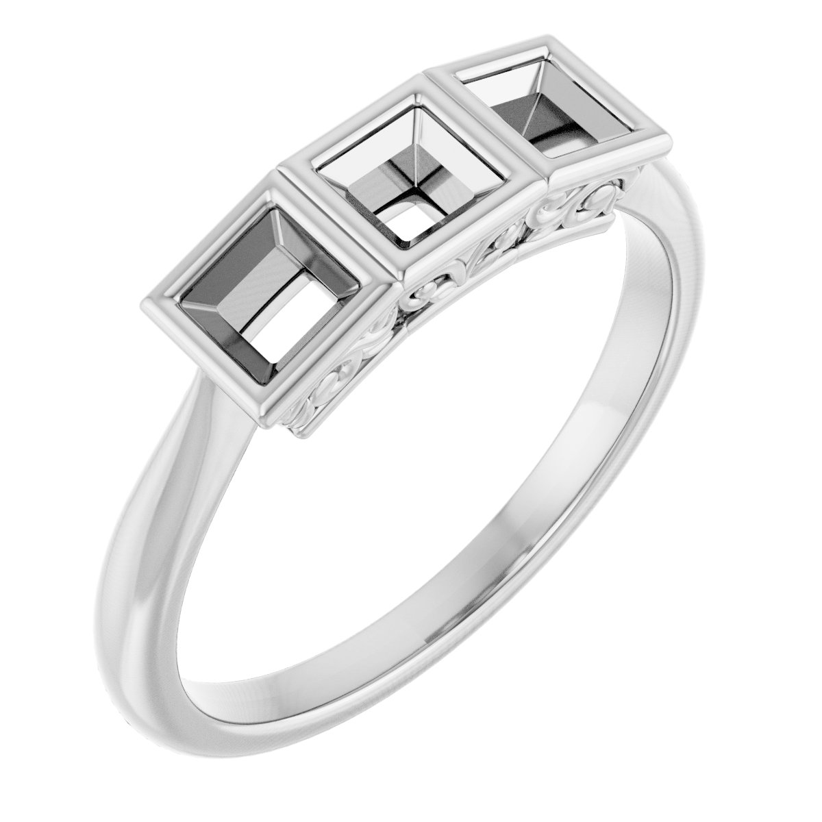 Bezel-Set Three-Stone Anniversary Band