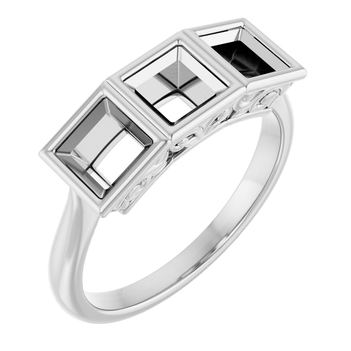 Bezel-Set Three-Stone Anniversary Band