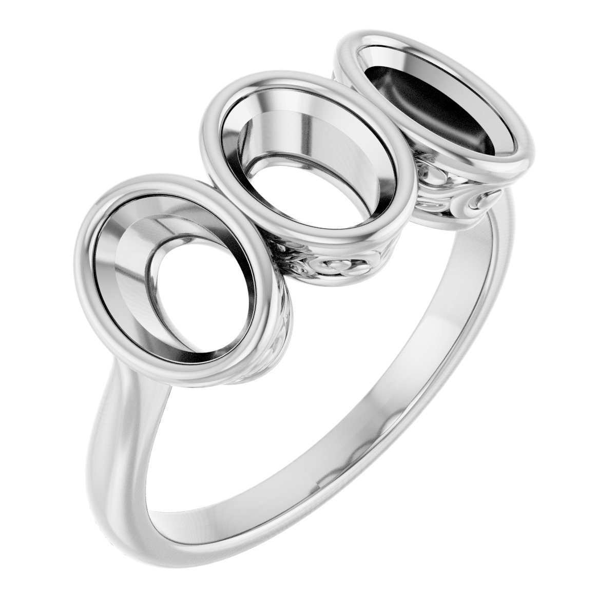 Bezel-Set Three-Stone Anniversary Band
