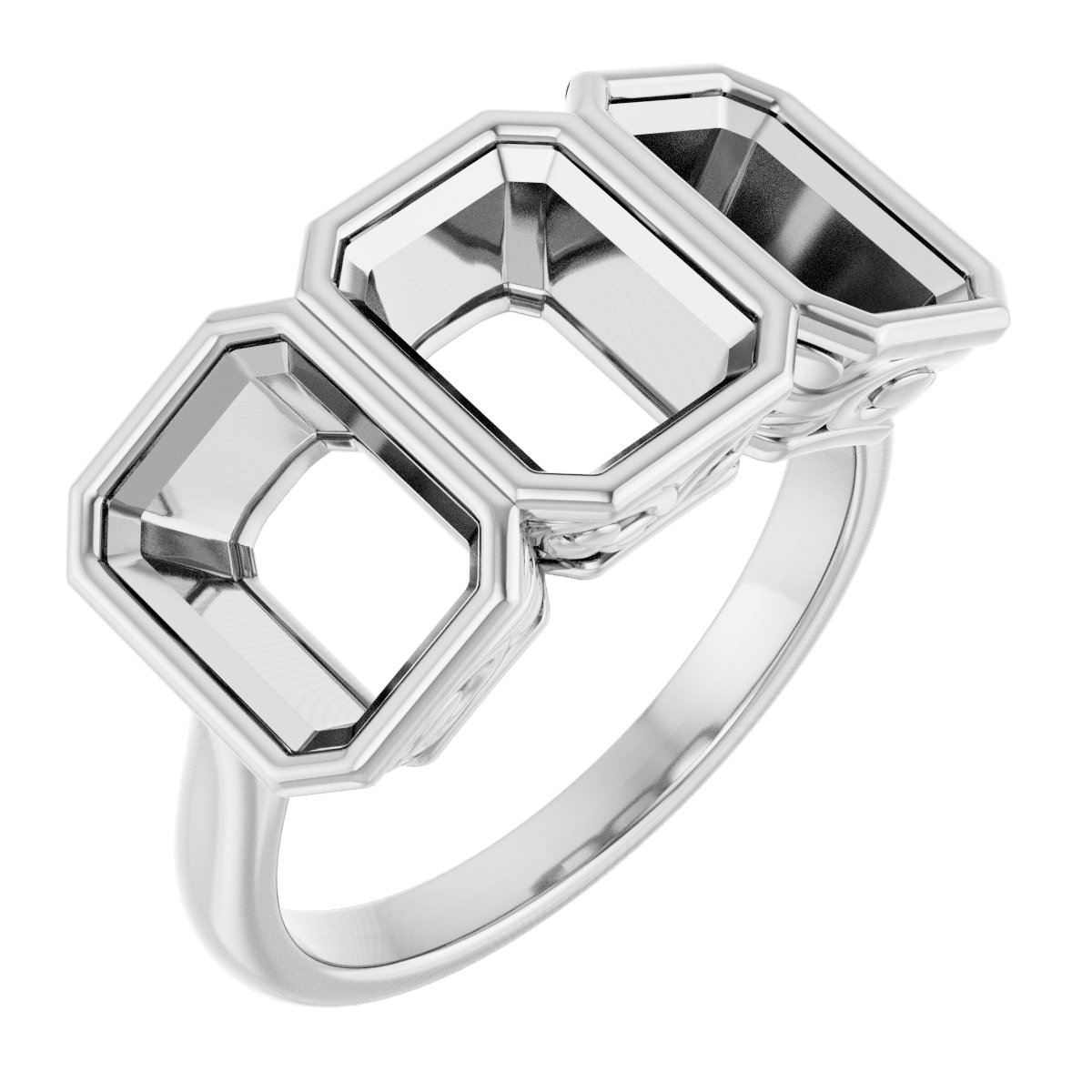 Bezel-Set Three-Stone Anniversary Band