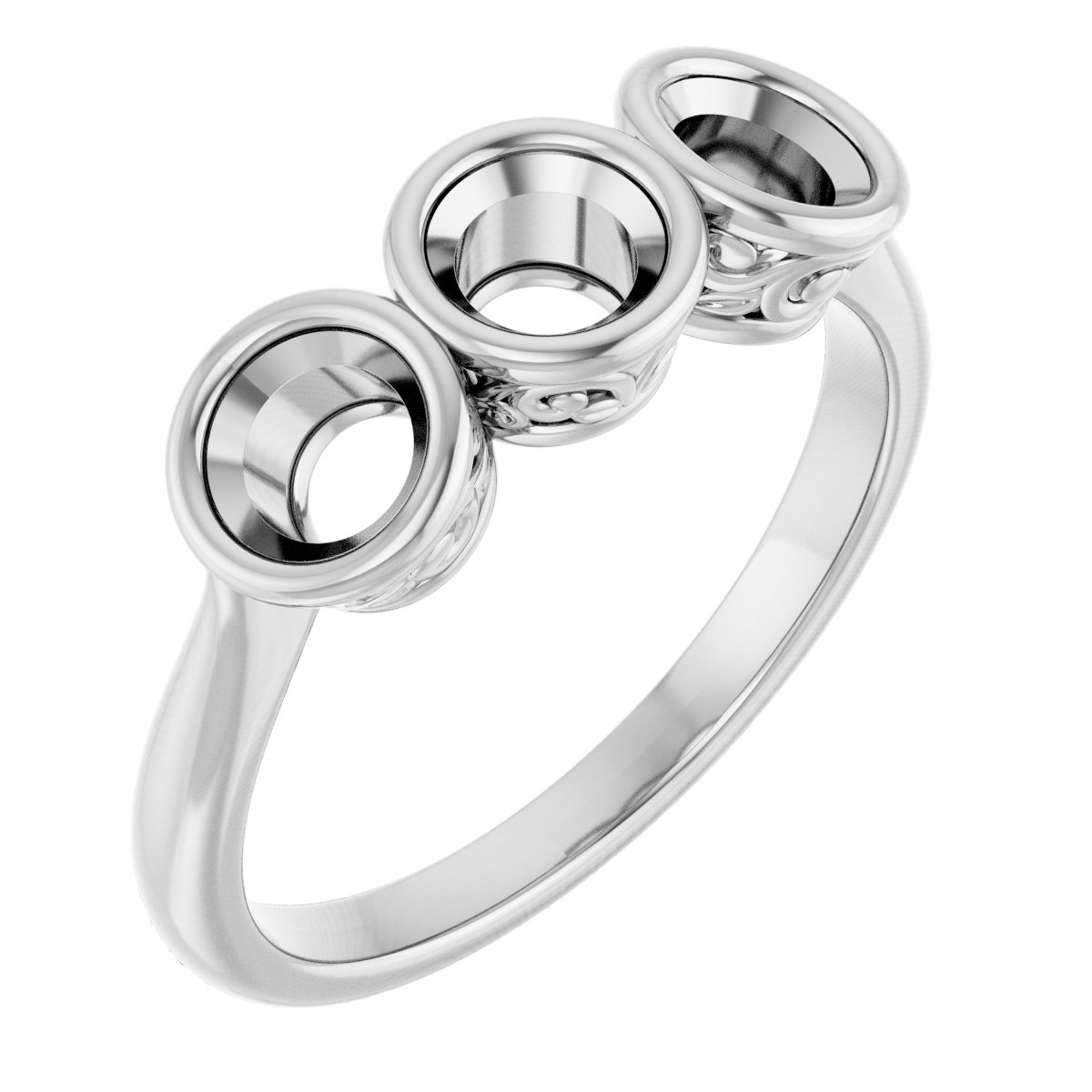 Bezel-Set Three-Stone Anniversary Band
