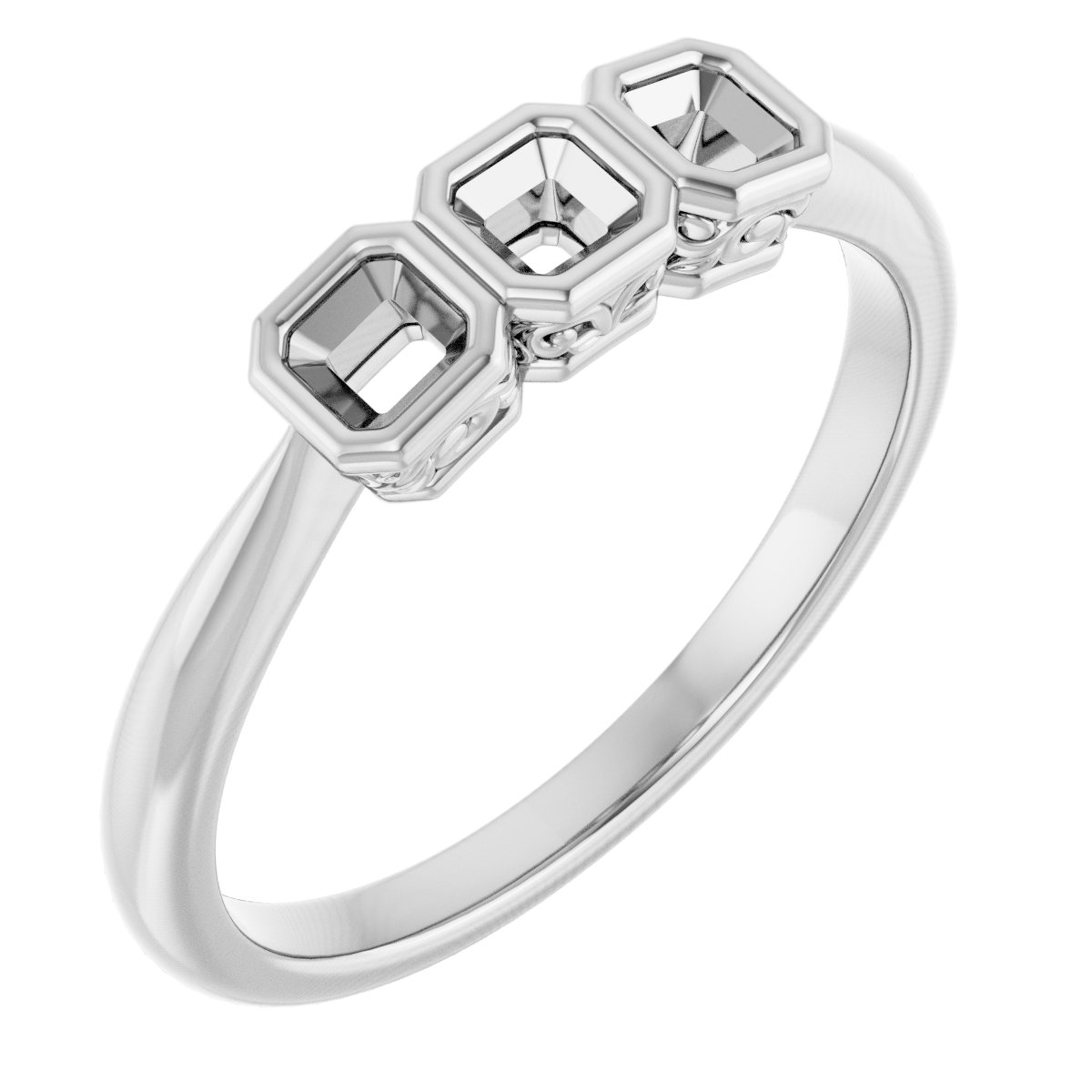 Bezel-Set Three-Stone Anniversary Band