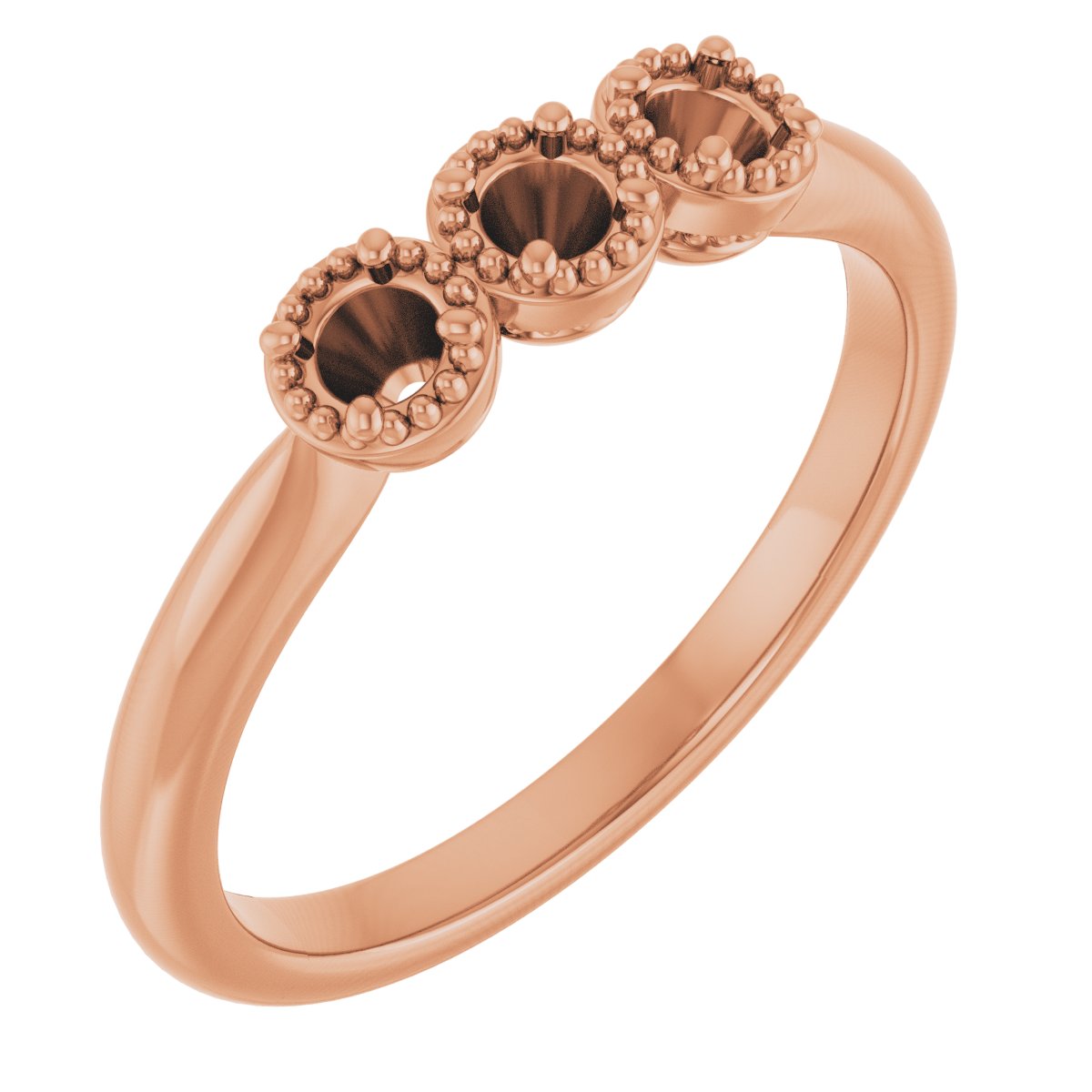 Milgrain Three-Stone Anniversary Band