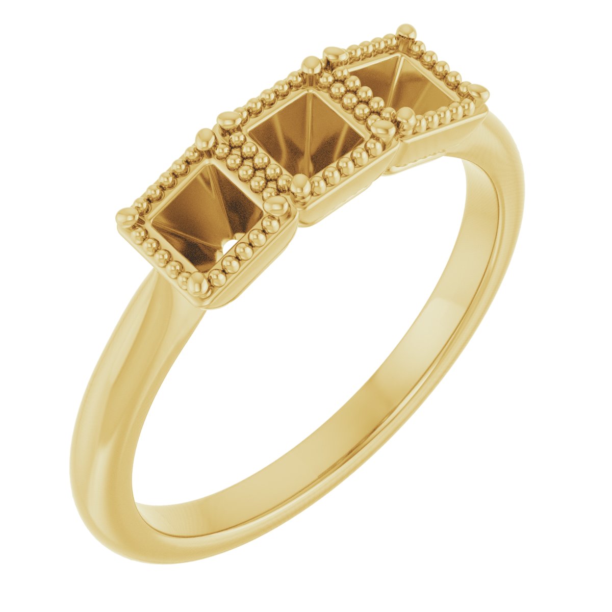 Milgrain Three-Stone Anniversary Band