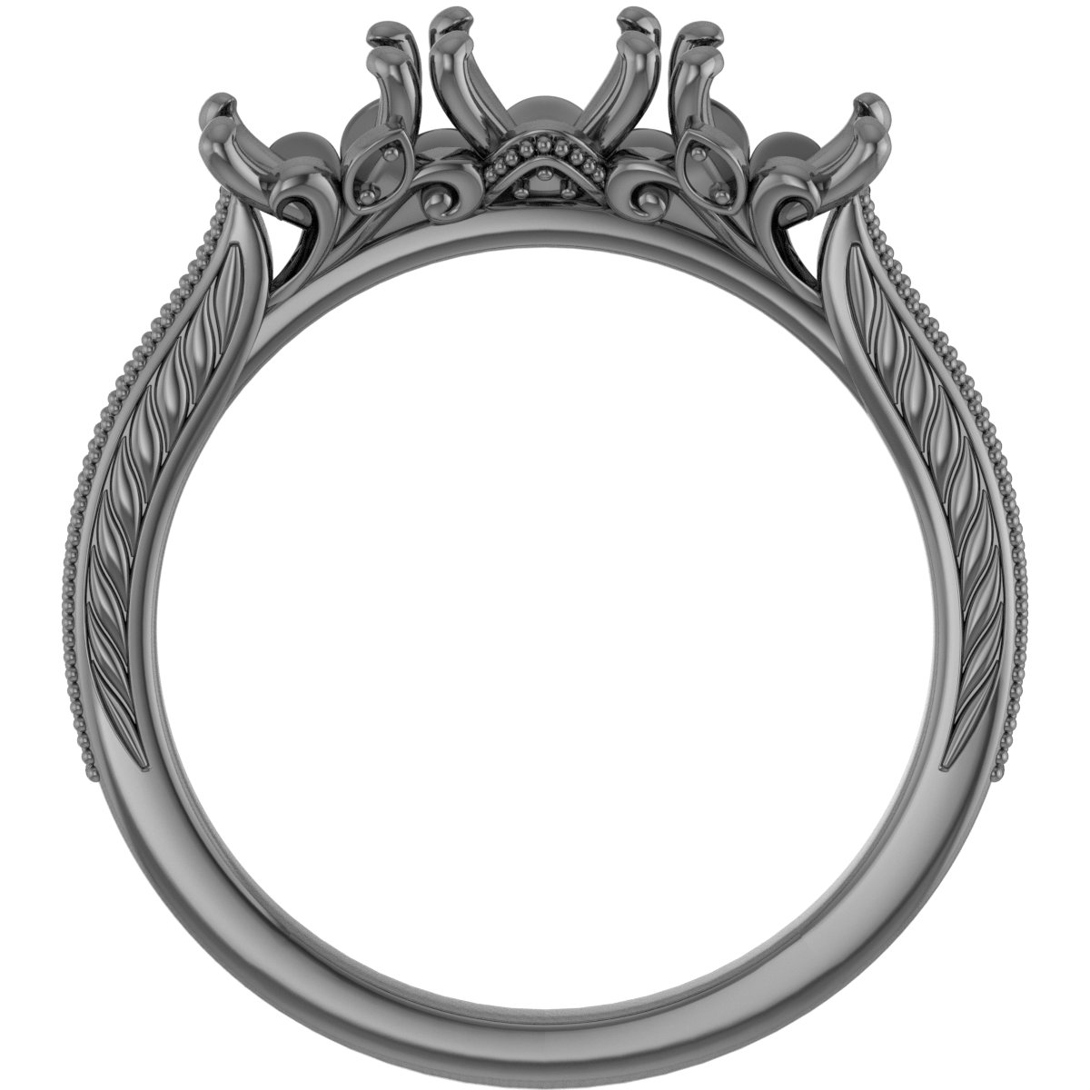 3 mm Round Anniversary Band Mounting view 2