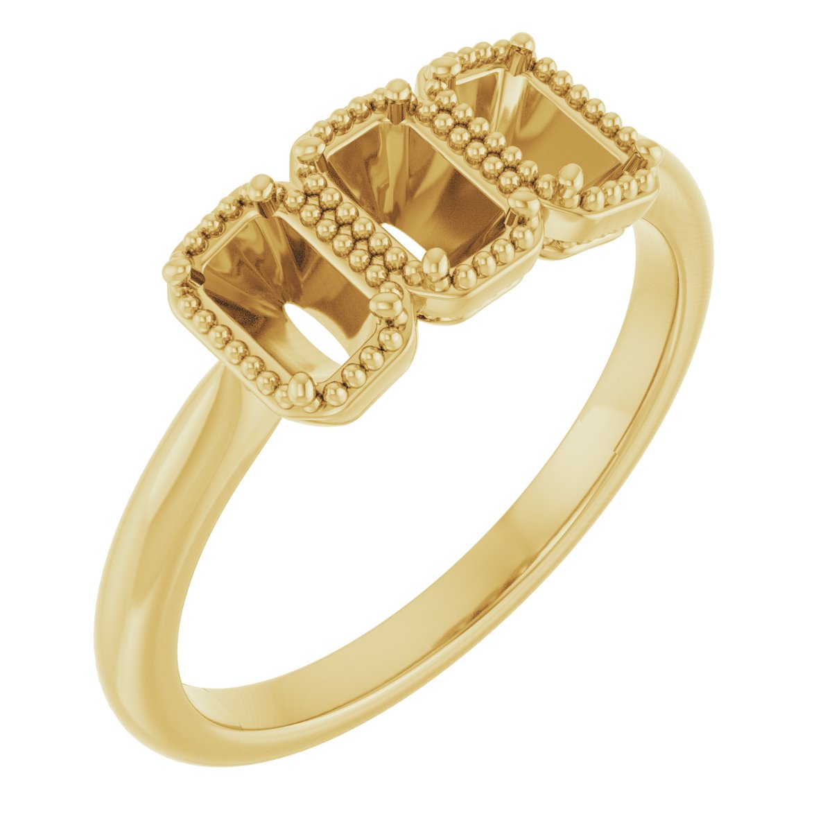 Milgrain Three-Stone Anniversary Band