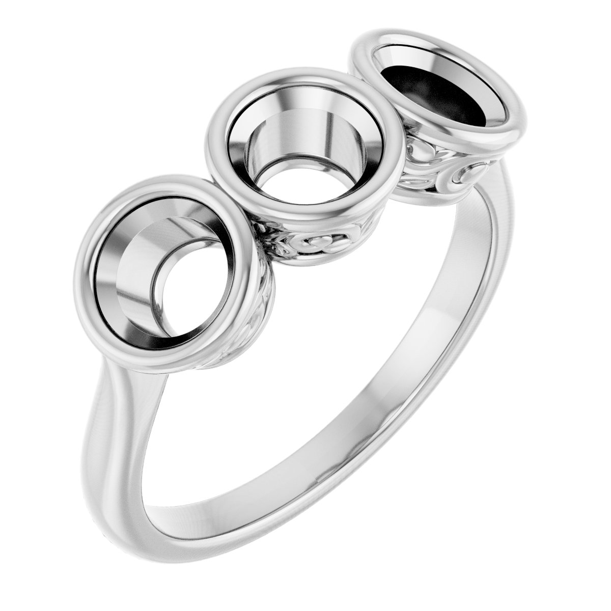 Bezel-Set Three-Stone Anniversary Band