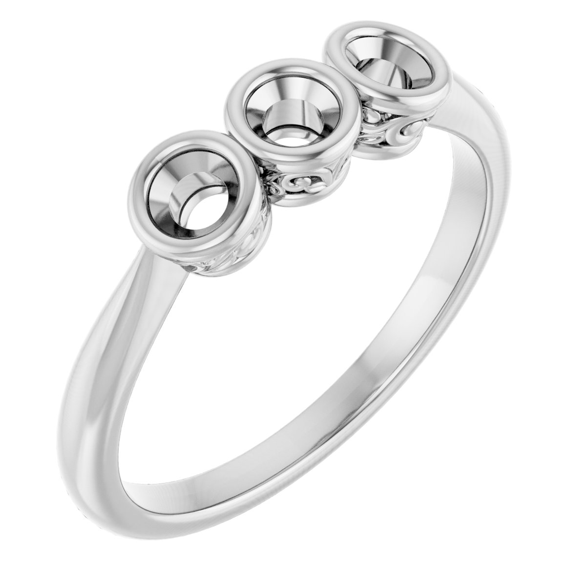 Bezel-Set Three-Stone Anniversary Band