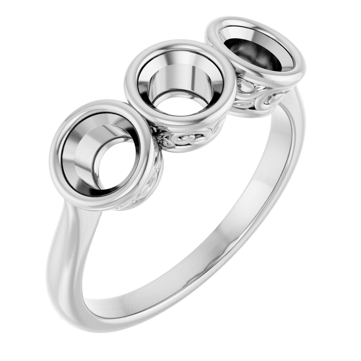 Bezel-Set Three-Stone Anniversary Band