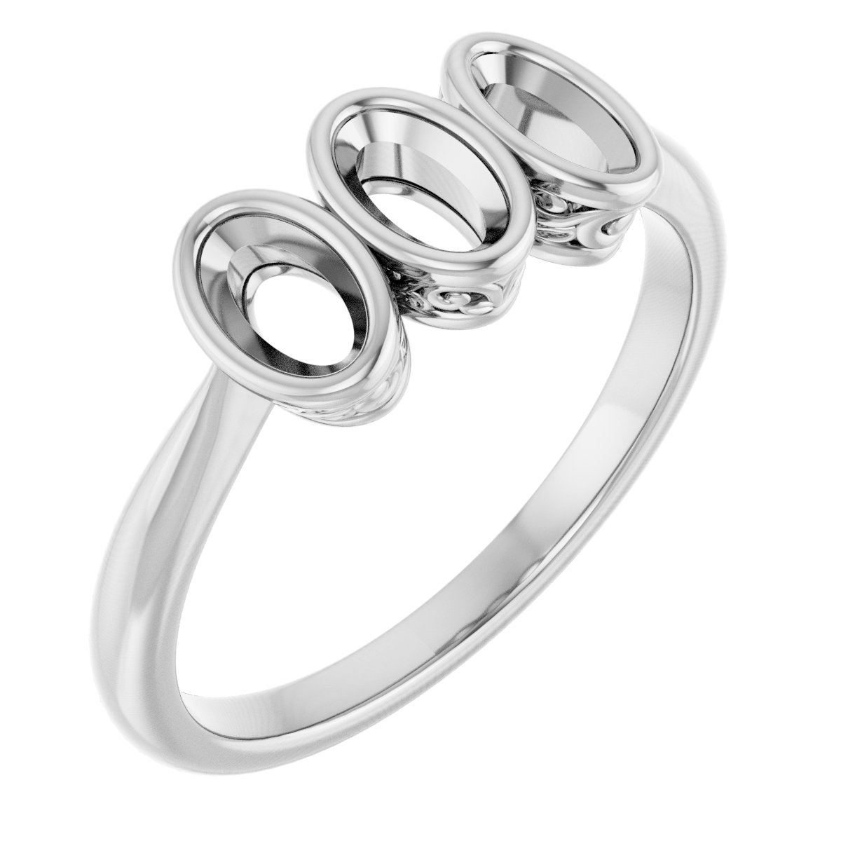 Bezel-Set Three-Stone Anniversary Band