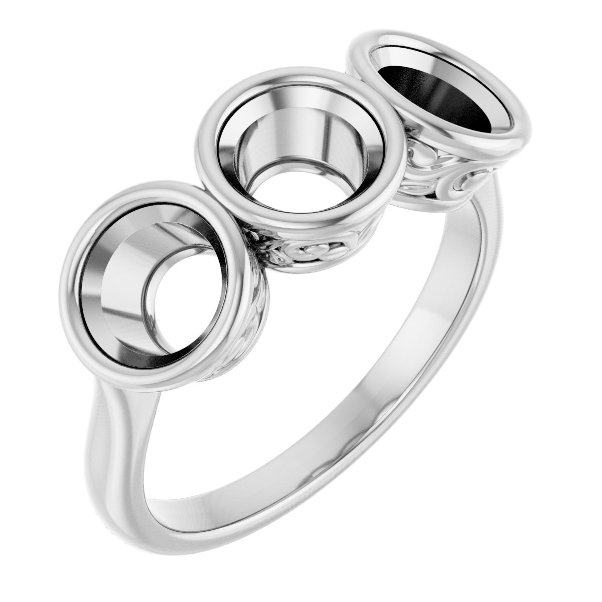 Bezel-Set Three-Stone Anniversary Band