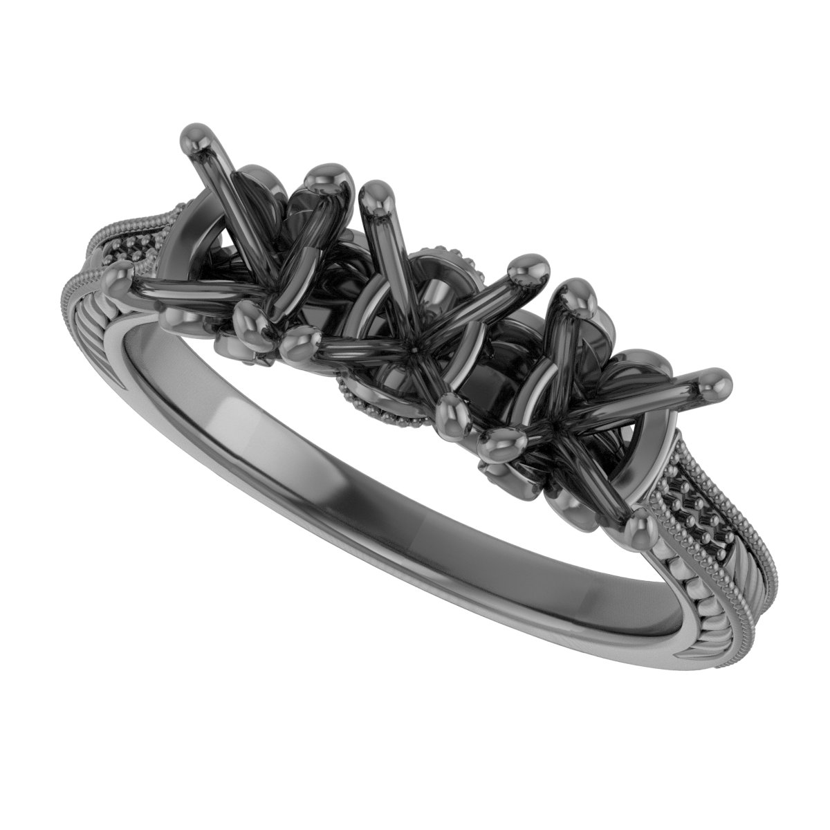 3 mm Round Anniversary Band Mounting view 5