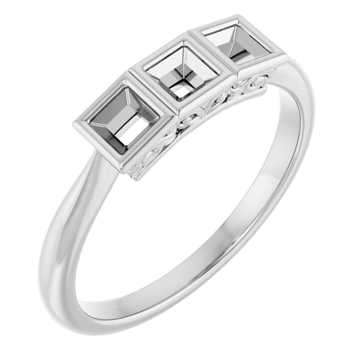 Bezel-Set Three-Stone Anniversary Band