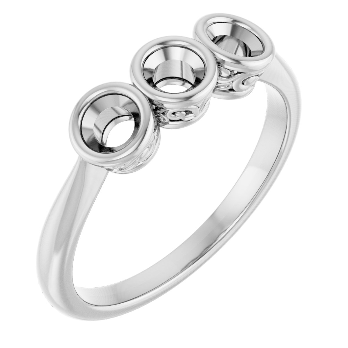 Bezel-Set Three-Stone Anniversary Band