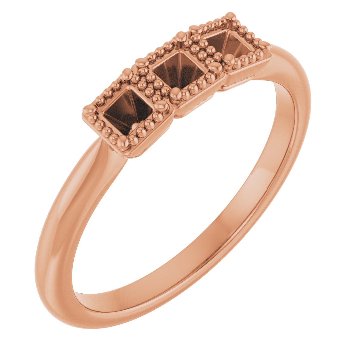 Milgrain Three-Stone Anniversary Band