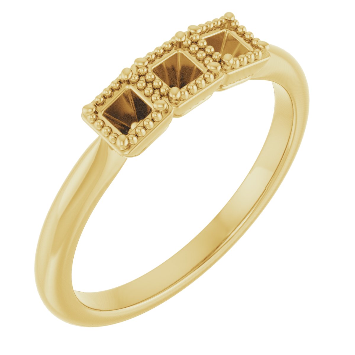 Milgrain Three-Stone Anniversary Band
