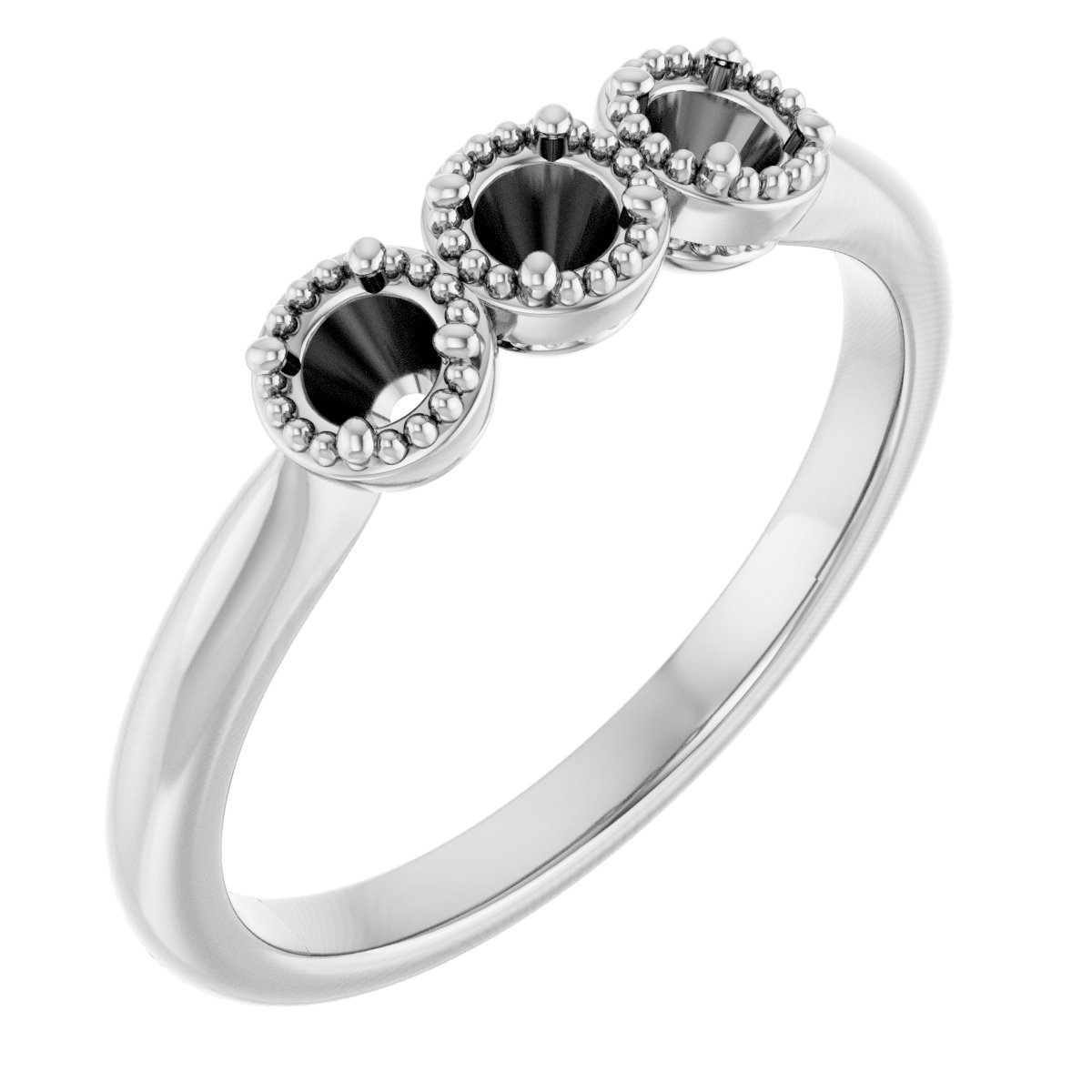 Milgrain Three-Stone Anniversary Band