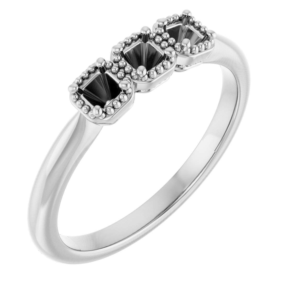 Milgrain Three-Stone Anniversary Band